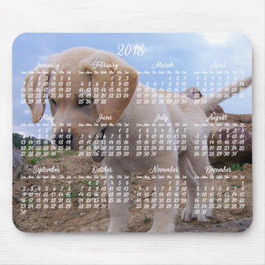 Tapis De Souris Calendrier Chien 2018 Pad de souris personnalisé (Devant)