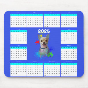 Tapis De Souris Calendrier Chihuahua Chien mignon personnalisable