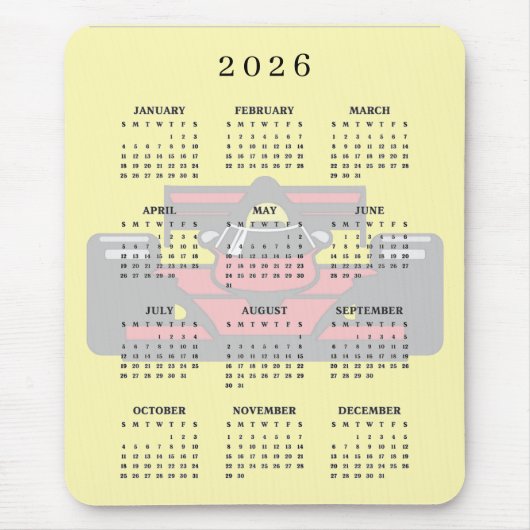 Tapis de souris Calendrier Conception de voiture d (Devant)