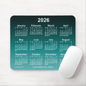 Tapis De Souris Calendrier Cyan Neon 2026 défraîchi par Janz Mouse (Avec souris)