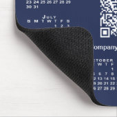 Tapis De Souris Calendrier d'affaires simple 2027 Code QR Bleu mar (Coin)