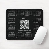 Tapis De Souris Calendrier d'affaires simple 2027 Code QR Noir (Avec souris)