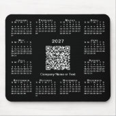 Tapis De Souris Calendrier d'affaires simple 2027 Code QR Noir (Devant)