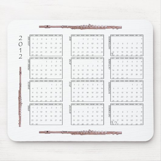Tapis De Souris Calendrier de 2012 cannelures (Devant)