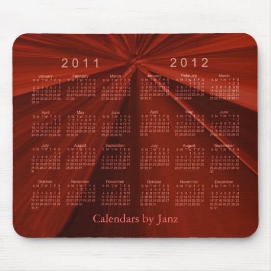 Tapis De Souris Calendrier de 2 ans 2011-2012 (Devant)