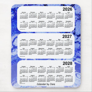 Tapis De Souris Calendrier de 3 ans 2026-2028 Blue Galaxy par Janz