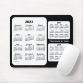 Tapis De Souris Calendrier de 3 ans noir et blanc 2023-2025 par Ja (Avec souris)