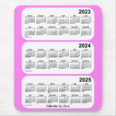 Tapis De Souris Calendrier de 3 ans Violet 2023-2025 par Janz (Devant)