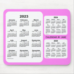 Tapis De Souris Calendrier de 3 ans Violet 2023-2025 par Janz