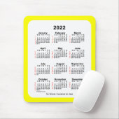 Tapis De Souris Calendrier de 52 semaines 2022 Yellow Two Tone par (Avec souris)