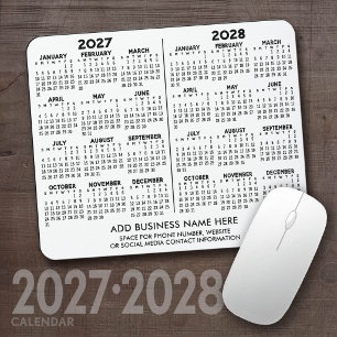 Tapis De Souris Calendrier de base 2 ans 2027 2028 vue annuelle En