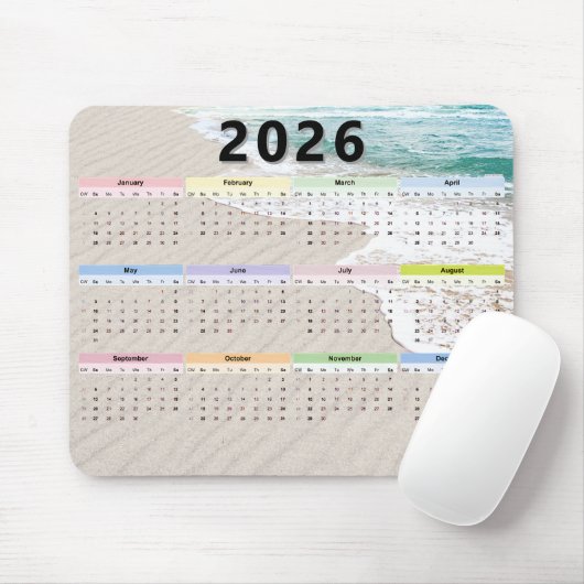 Tapis De Souris Calendrier de Beach Sand 2025 (Avec souris)