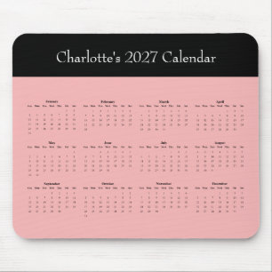 Tapis De Souris Calendrier de bureau moderne personnalisé 2027