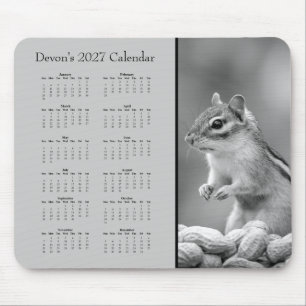 Tapis De Souris Calendrier de bureau personnalisé 2027 avec un écu
