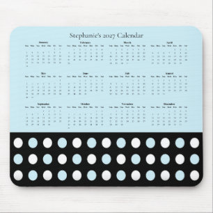 Tapis De Souris Calendrier de bureau personnalisé à pois 2027