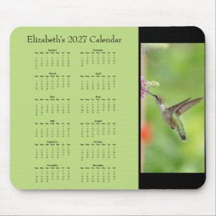 Tapis De Souris Calendrier de bureau personnalisé Colibri 2027