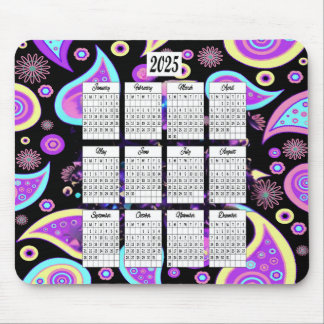 Tapis De Souris Calendrier de conception 2025 de Paisley