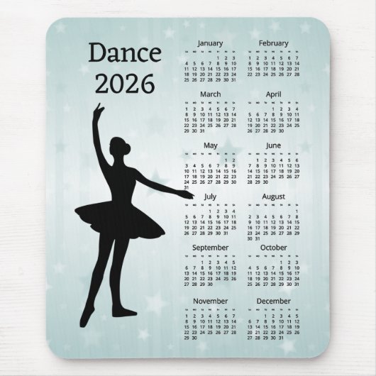 Tapis De Souris Calendrier de danse 2026 (Devant)