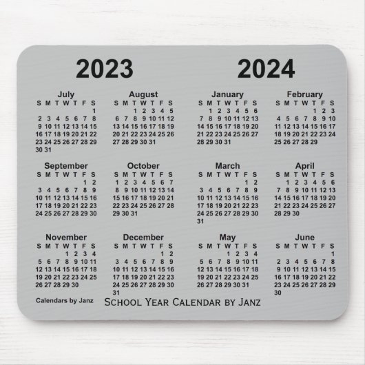 Tapis De Souris Calendrier de l'année scolaire 2023-2024 par Janz (Devant)