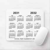Tapis De Souris Calendrier de l'année scolaire blanche 2031-2032 p (Avec souris)