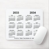 Tapis De Souris Calendrier de l'année scolaire blanche 2033-2034 p (Avec souris)