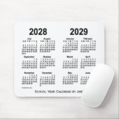 Tapis De Souris Calendrier de l'école blanche 2028-2029 par Janz (Avec souris)