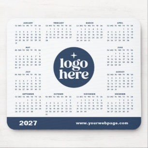 Tapis De Souris Calendrier de marketing du logo commercial Blue 20