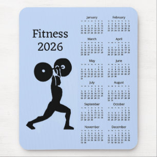 Tapis De Souris Calendrier de musculation Fitness 2026