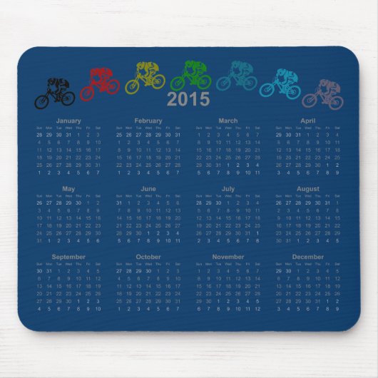 Tapis De Souris Calendrier de saut MTB de descente 2015 (Devant)
