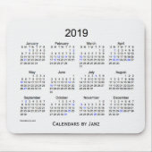 Tapis De Souris Calendrier de vacances de fumée de 2019 blancs par (Devant)