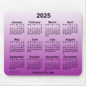 Tapis De Souris Calendrier de violet défraîchi 2025 par Janz Mouse (Devant)