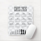 Tapis de souris calendrier d'échecs 2026 (Avec souris)