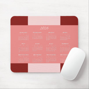 Tapis De Souris Calendrier d'entreprise aux teintes roses