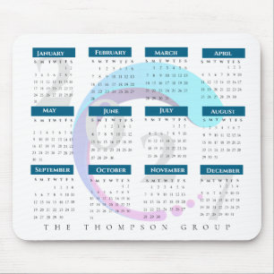Tapis De Souris Calendrier d'entreprise élégant 2027 Logo de socié