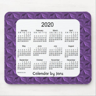 Tapis De Souris Calendrier des diamants mauves 2020 par Janz Mouse