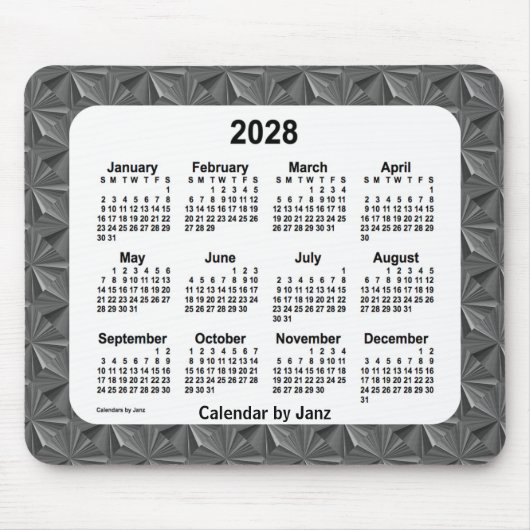 Tapis De Souris Calendrier des diamants noirs 2028 par Janz (Devant)