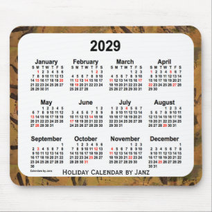 Tapis De Souris Calendrier des fêtes 2029 d'Orange par Janz Mouse