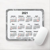 Tapis De Souris Calendrier des fêtes d'argent 2021 par Janz Mouse (Avec souris)