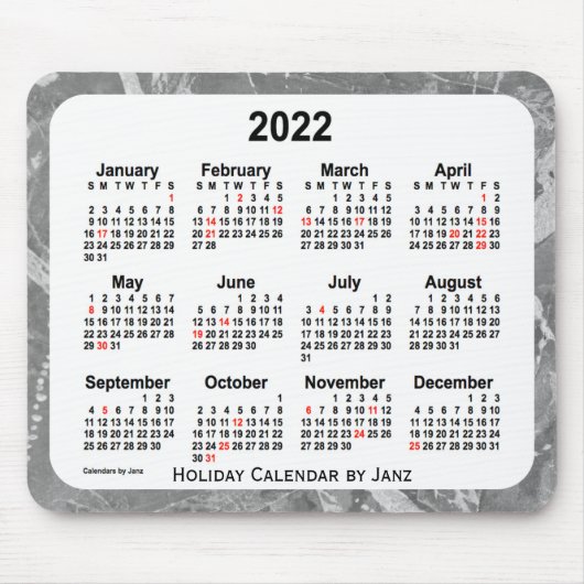 Tapis De Souris Calendrier des fêtes d'argent 2022 par Janz Mouse (Devant)
