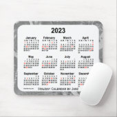 Tapis De Souris Calendrier des fêtes d'argent 2023 par Janz Mouse (Avec souris)