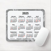 Tapis De Souris Calendrier des fêtes d'argent 2025 par Janz Mouse (Avec souris)