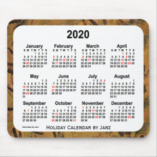 Tapis De Souris Calendrier des fêtes d'Orange 2020 par Janz Mouse