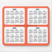Tapis De Souris Calendrier des Fêtes rouges tomates 2020-2023 par  (Devant)