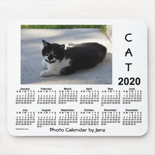 Tapis De Souris Calendrier des photos de chats de Sassy 2020 par J (Devant)