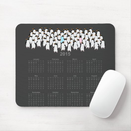 Tapis De Souris Calendrier des pingouins en cluster 2015 (Avec souris)