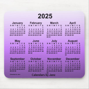 Tapis De Souris Calendrier des violets dépassés 2025 par Janz Mo