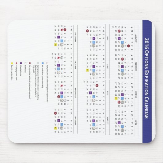 Tapis De Souris Calendrier d'expiration d'option de capitaux (Devant)
