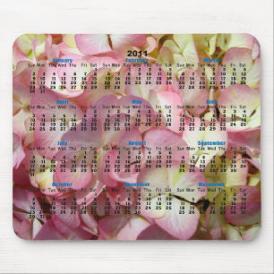 Tapis De Souris Calendrier d'hortensia