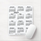 Tapis De Souris Calendrier d'impression blanc 2021 par Janz (Avec souris)