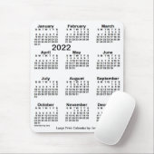 Tapis De Souris Calendrier d'impression blanc 2022 par Janz (Avec souris)